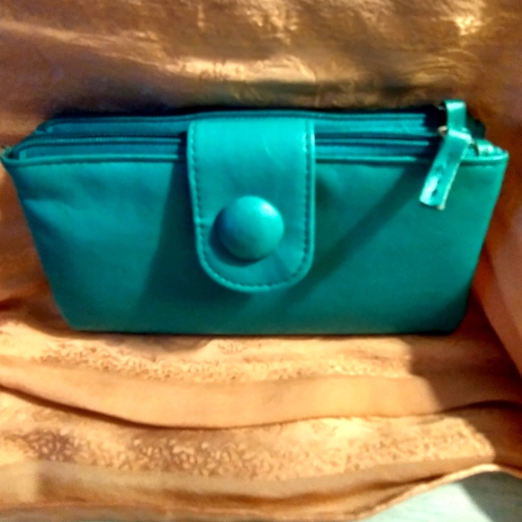 Turquoise Bifold Wallet - Picture 1 of 11